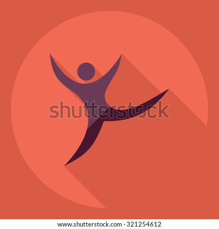 Flat modern design with shadow  Icon stick figure 
