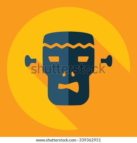 Flat modern design with shadow  Icon Frankenstein