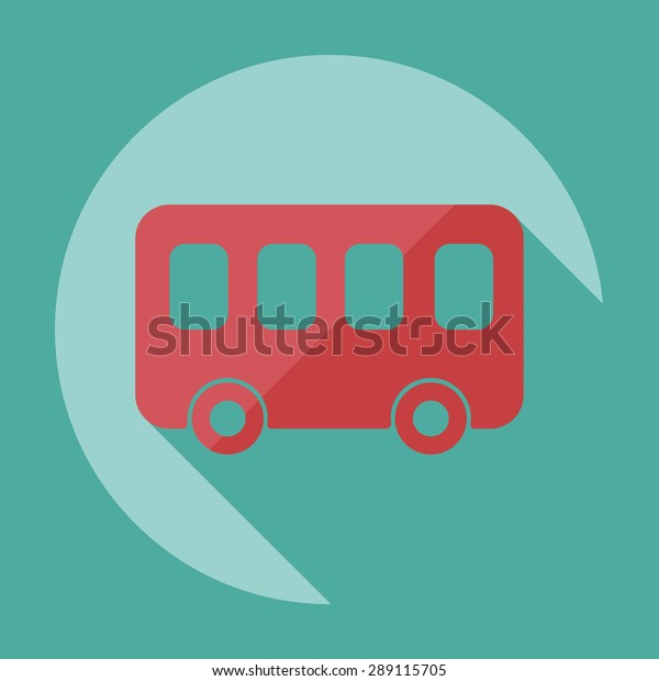 Flat modern design\
with shadow icon bus