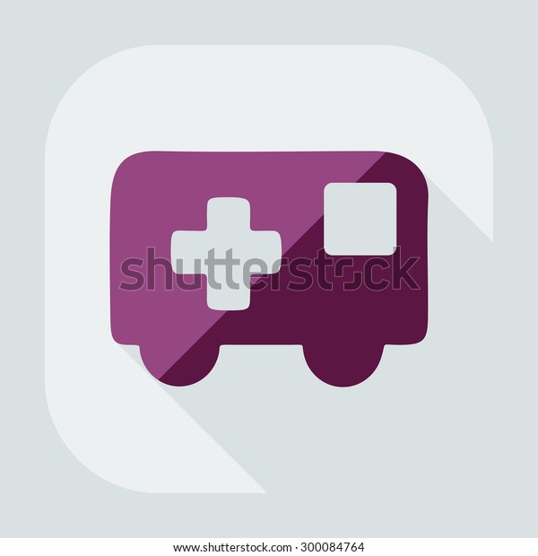 Flat modern\
design with shadow icon\
ambulance