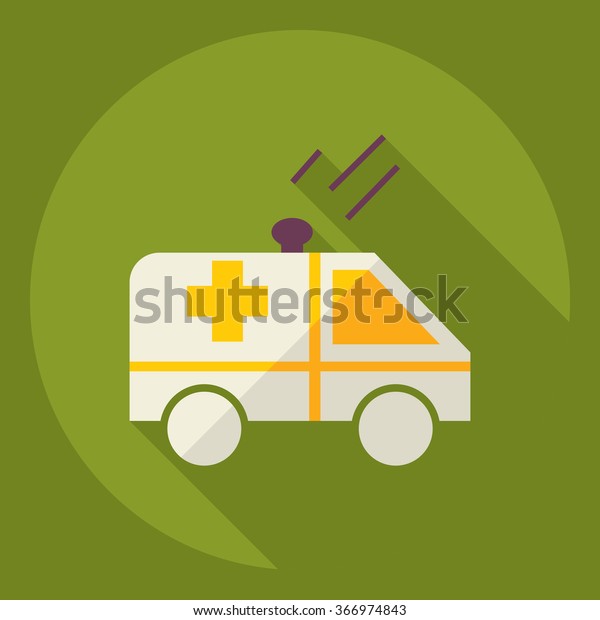 Flat modern\
design with shadow  Icon\
ambulance
