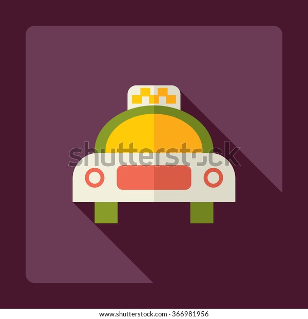 Flat modern design\
with shadow Icon  taxi
