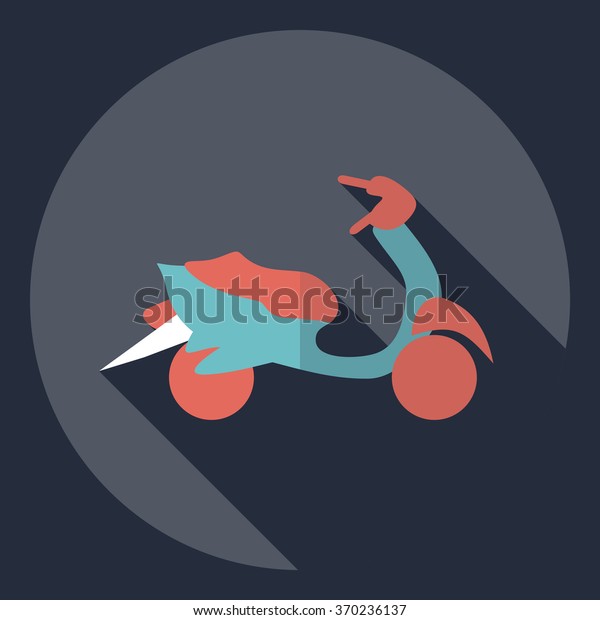 Flat modern\
design with shadow  Icon\
scooter
