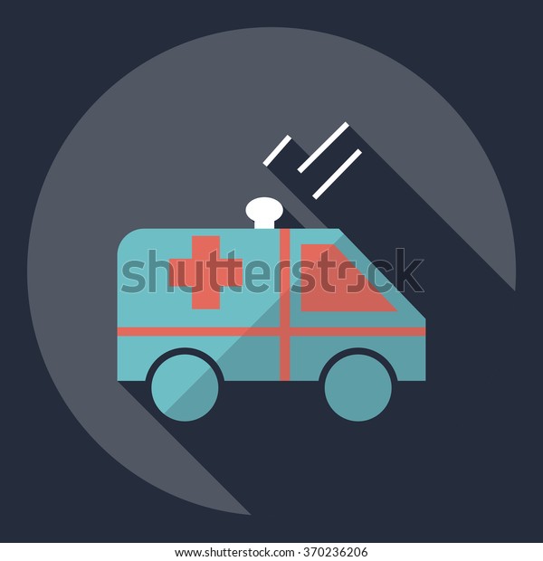 Flat modern\
design with shadow  Icon\
ambulance