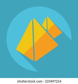 Flat modern design with shadow icons for web design and mobile applications, SEO. search Engine Optimization: Egyptian pyramid