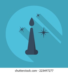 Flat modern design with shadow icons for web design and mobile applications, SEO. search Engine Optimization: Christmas candle