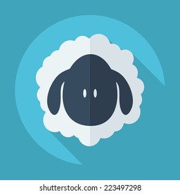 Flat modern design with shadow icons for web design and mobile applications, SEO. search Engine Optimization: sheep