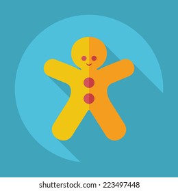 Flat modern design with shadow icons for web design and mobile applications, SEO. search Engine Optimization: gingerbread man