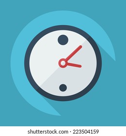 Flat modern design with shadow icons for web design and mobile applications, SEO. search Engine Optimization: wall Clock