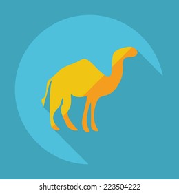 Flat modern design with shadow icons for web design and mobile applications, SEO. search Engine Optimization: camel