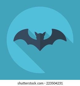 Flat modern design with shadow icons for web design and mobile applications, SEO. search Engine Optimization: bat