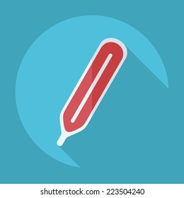 Flat modern design with shadow icons for web design and mobile applications, SEO. search Engine Optimization: medical thermometer