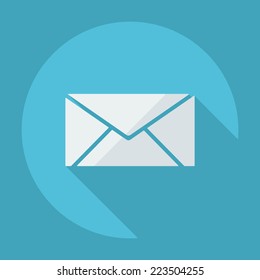 Flat modern design with shadow icons for web design and mobile applications, SEO. search Engine Optimization: email envelope