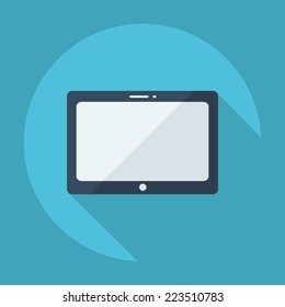 Flat modern design with shadow icons for web design and mobile applications, SEO. search Engine Optimization: communicator, tablet