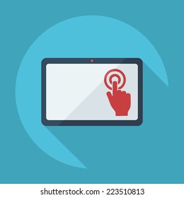 Flat modern design with shadow icons for web design and mobile applications, SEO. search Engine Optimization: communicator, tablet