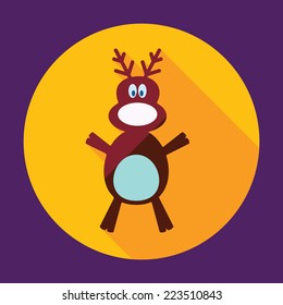 Flat modern design with shadow icons for web design and mobile applications, SEO. search Engine Optimization: Christmas moose