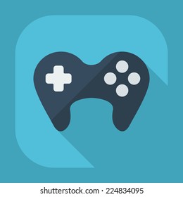 Flat modern design with shadow icons for web design and mobile applications, SEO. search Engine Optimization: computer joystick