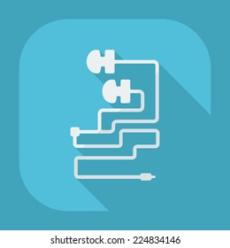 Flat modern design with shadow icons for web design and mobile applications, SEO. search Engine Optimization: headphones