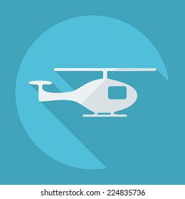 Flat modern design with shadow icons for web design and mobile applications, SEO. search Engine Optimization: helicopter