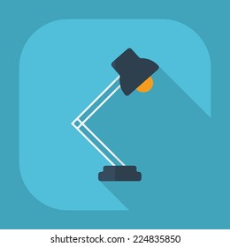 Flat modern design with shadow icons for web design and mobile applications, SEO. search Engine Optimization: office lamp, table