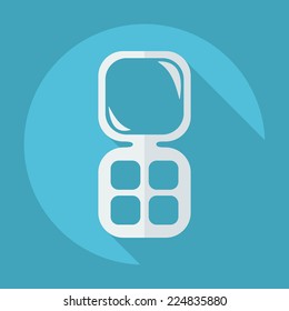 Flat modern design with shadow icons for web design and mobile applications, SEO. search Engine Optimization: female mirror, powder