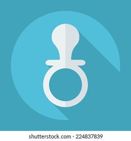 Flat modern design with shadow icons for web design and mobile applications, SEO. search Engine Optimization: baby soother