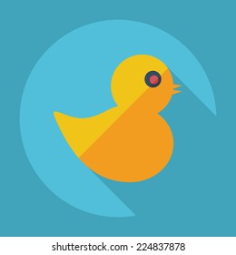 Flat modern design with shadow icons for web design and mobile applications, SEO. search Engine Optimization: duck swimming