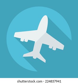 Flat modern design with shadow icons for web design and mobile applications, SEO. search Engine Optimization: aircraft