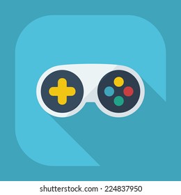 Flat modern design with shadow icons for web design and mobile applications, SEO. search Engine Optimization: game console joystick