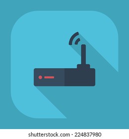 Flat modern design with shadow icons for web design and mobile applications, SEO. search Engine Optimization: Internet Wi fi router