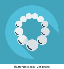 Flat modern design with shadow icons for web design and mobile applications, SEO. search Engine Optimization: beads on a neck