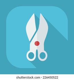 Flat modern design with shadow icons for web design and mobile applications, SEO. search Engine Optimization: stationery scissors