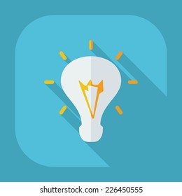 Flat modern design with shadow icons for web design and mobile applications, SEO. search Engine Optimization: bulb