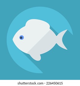 Flat modern design with shadow icons for web design and mobile applications, SEO. search Engine Optimization: fish
