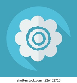 Flat modern design with shadow icons for web design and mobile applications, SEO. search Engine Optimization: flower icon
