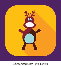 Flat modern design with shadow icons for web design and mobile applications, SEO. search Engine Optimization: Christmas moose