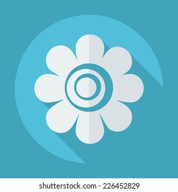 Flat modern design with shadow icons for web design and mobile applications, SEO. search Engine Optimization: flower icon