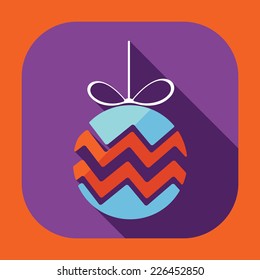 Flat modern design with shadow icons for web design and mobile applications, SEO. search Engine Optimization: Christmas toy ball