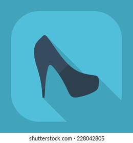 Flat modern design with shadow icons for web design and mobile applications, SEO. search Working Optimization: Women's shoes