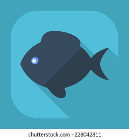 Flat modern design with shadow icons for web design and mobile applications, SEO. search Working Optimization: fish