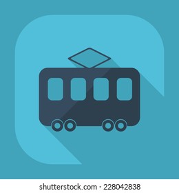 Flat modern design with shadow icons for web design and mobile applications, SEO. search Working Optimization: tram