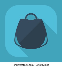 Flat modern design with shadow icons for web design and mobile applications, SEO. search Working Optimization: woman's handbag