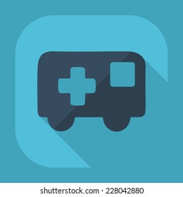 Flat modern design with shadow icons for web design and mobile applications, SEO. search Working Optimization: ambulance