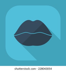 Flat modern design with shadow icons for web design and mobile applications, SEO. search Working Optimization: lips