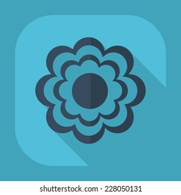 Flat modern design with shadow icons for web design and mobile applications, SEO. search Working Optimization: flower icon