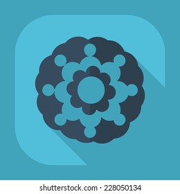 Flat modern design with shadow icons for web design and mobile applications, SEO. search Working Optimization: flower icon