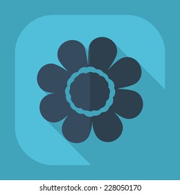 Flat modern design with shadow icons for web design and mobile applications, SEO. search Working Optimization: flower icon