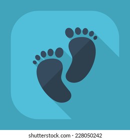 Flat modern design with shadow icons for web design and mobile applications, SEO. search Working Optimization: Children's footprint