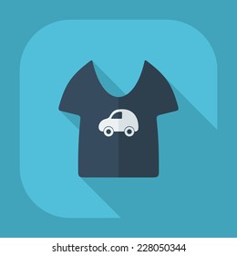 Flat modern design with shadow icons for web design and mobile applications, SEO. search Working Optimization: children's T-shirt