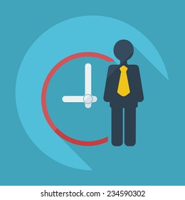 Flat modern design with shadow icons for web design and mobile applications, SEO. search Working Optimization: business icon